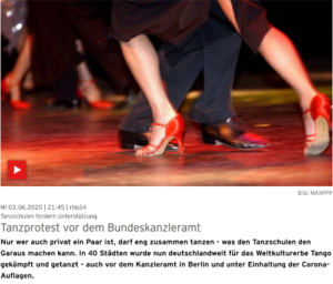 Link zu rbb24: Tanzproteste vor dem Bundeskanzleramt